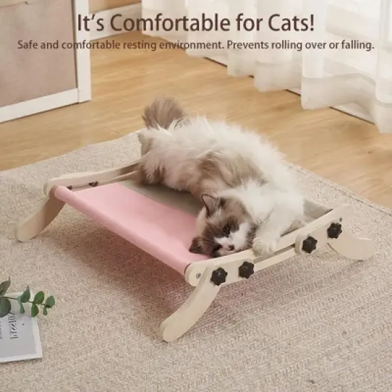 Cat Window Perch, Cat Window Hammock, Providing All-Around Sunbath Space Saving, Easy to Adjust Cat Bed for Windowsill, Bedside image {2}