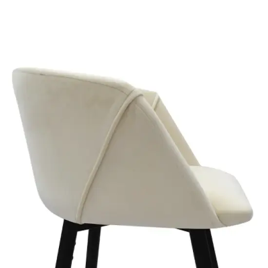 24" Chole Armrest Upholstered 360&deg; Swivel Counter Height stool Combine with Black and Gold Legs (Set Of 2)-The Pop Maison image {4}