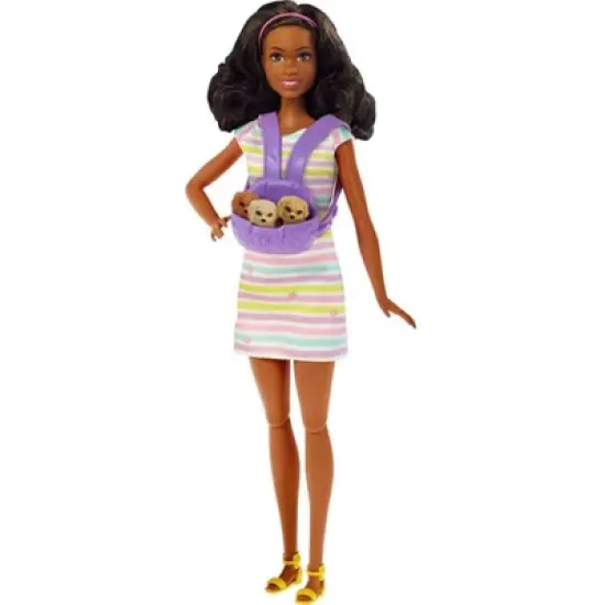 Barbie Doll Newborn Pups Playset - Brunette Hair image {4}