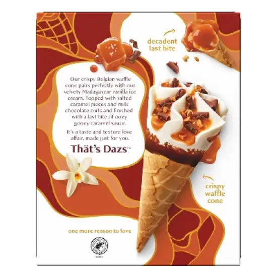 Haagen-Dazs Vanilla Salted Caramel Belgian Waffle Ice Cream Cone - 14.8 fl oz/4ct image {2}