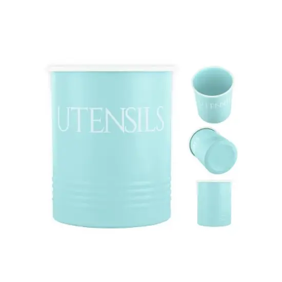 Outshine Co Large Kitchen Utensil Holder and Farmhouse Decor with Matching Salt and Pepper Shakers image {2}