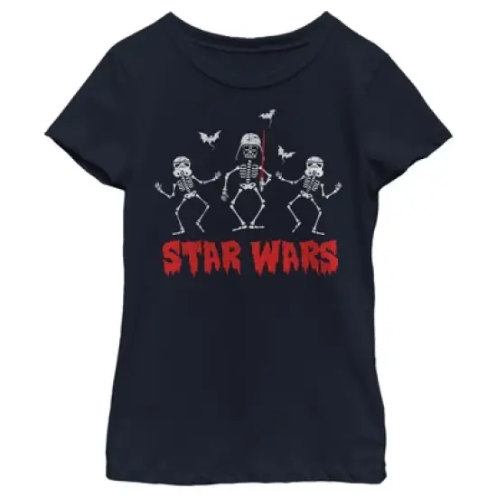 Girl's Star Wars Halloween Vader Skeletons T-Shirt image {5}