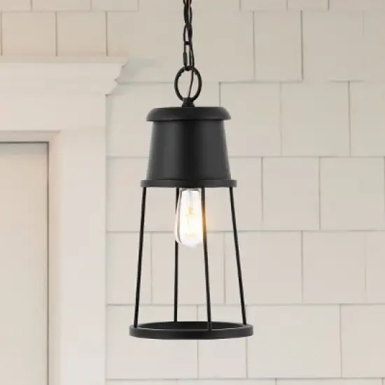 Laela 8.4" Outdoor Pendant - PLT4035 - Black - Safavieh image {5}