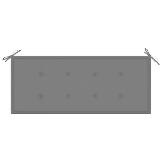 vidaXL Eucalyptus Wood Patio Loveseat Bench with Gray Cushion - Outdoor Seating for Garden, Terrace, Deck - Ergonomic 47.2"x 23.6"x 35" image {5}