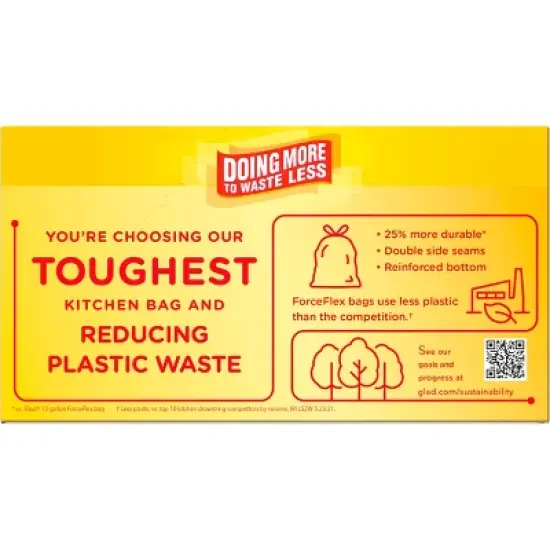 Glad ForceFlex MaxStrength Tall Kitchen Drawstring Trash Bags - Febreze Beachside Breeze - 13 Gallon /45ct image {5}