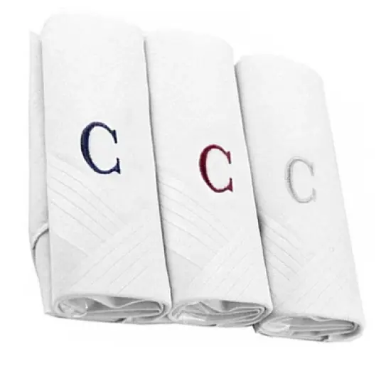 Men's Cotton Monogrammed Handkerchiefs Initial Letter Hanky image {18}