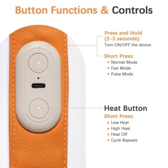 Shiatsu Neck Massager with Heat - Ergonomic Heart-Shaped Deep Kneading Massage Pillow, USB-C Rechargeable, Portable for Neck, Shoulders & Back image {7}