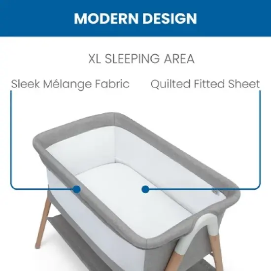 Simmons Kids' Koi Beechwood By the Bed Bassinet - Dove Gray image {13}