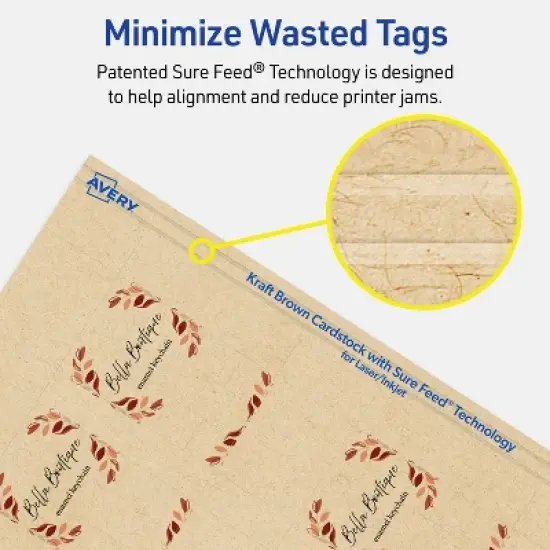 Avery Rounded Slot Tags, 1-1/2" x 2-1/2", Kraft Brown, 100 Total image {6}