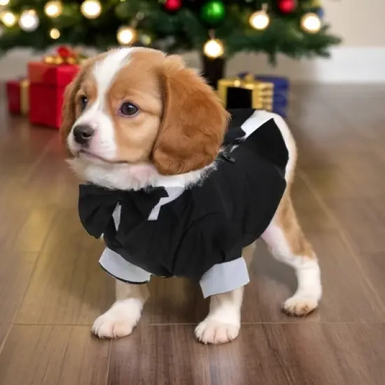 Unique Bargains Stylish Dog Tuxedo Black 1 Pc image {3}