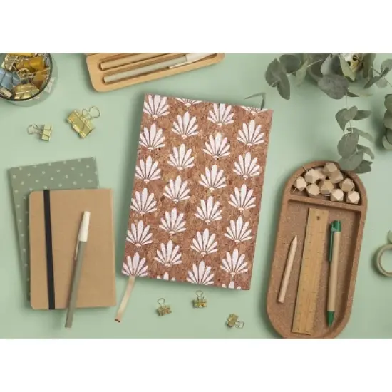 Designer Papers Undated Perfect Bound Cork Journal 5.875"x8.25" Floral image {1}