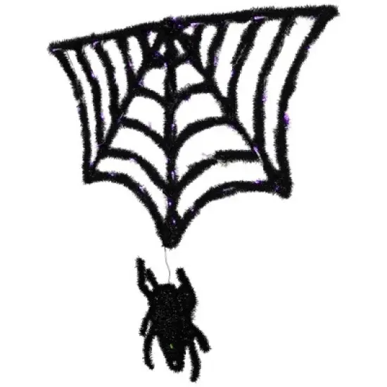 Northlight Lighted Spider and Web Halloween Decoration - 36" - Black - Purple LED Lights image {3}