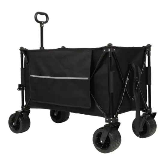 YONWAY Heavy-Duty All-Terrain Folding Utility Wagon Cart with Large Beach Wheels, Adjustable Handle,480lbs Capacity,for Camping, Beach image {4}