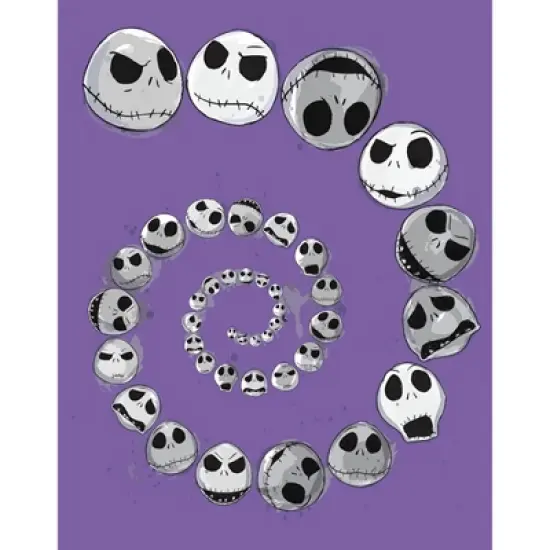 Junior's The Nightmare Before Christmas Jack Skellington Faces Spiral T-Shirt image {1}