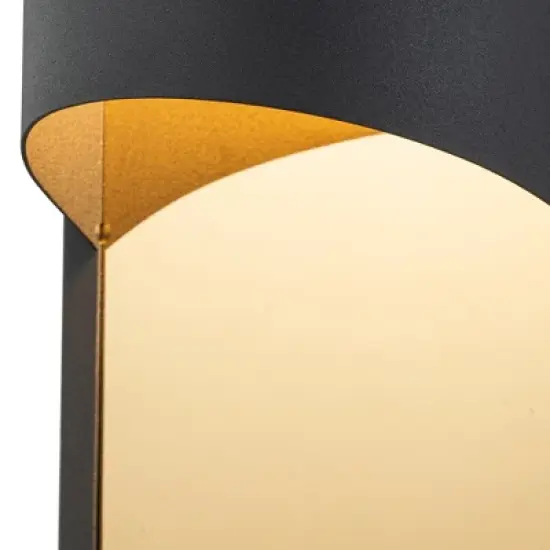 C Cattleya Modern Matte Black Integrated LED Outdoor Wall Light with Gold Stainless Steel Plate Accent image {2}