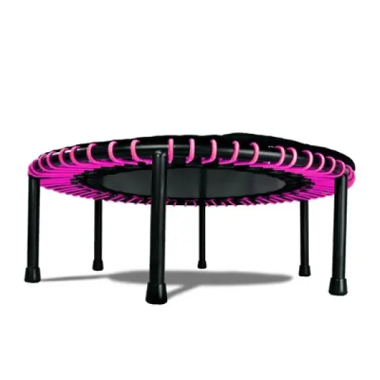 LEAPS & REBOUNDS 40" Round Mini Fitness Trampoline & Rebounder Indoor Home Gym Exercise Equipment Low Impact Workout for Adults, Pink image {1}
