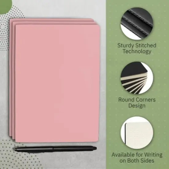 Simply Genius A5 Dotted Notebooks with Softcover - Journals for Writing - Grid Notebook - 92 pages, 8.2" x 5.5" (Pink, 6 pack) image {3}