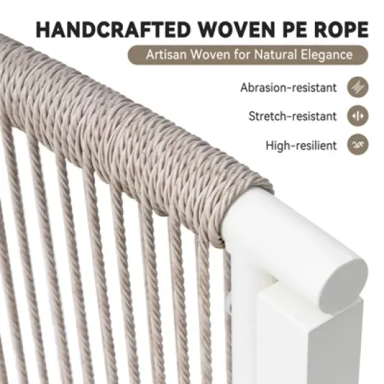 Crestlive products 2PC outdoor handcrafted woven rope design patio sofa for Balcony lawn  Beige image {5}