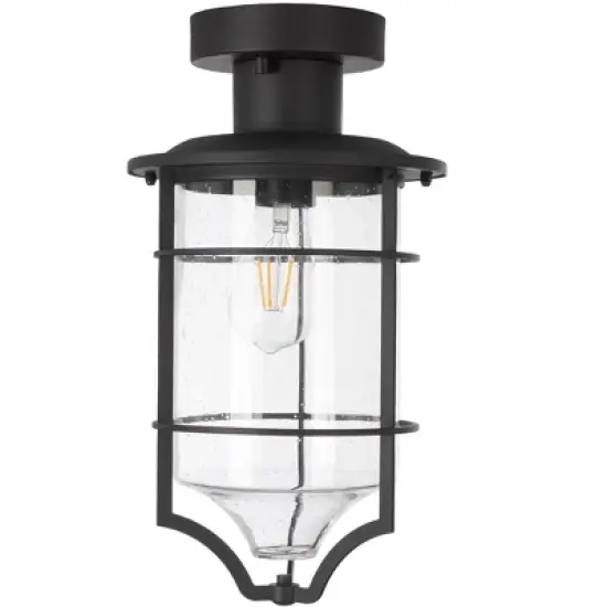 Rueda 8.2" Outdoor Flush Mount - PLT7039 - Bronze - Safavieh image {3}