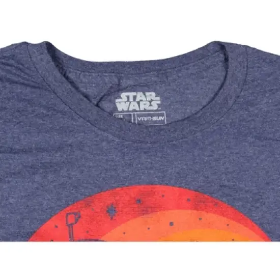 Star Wars Mens' Boba Fett Outline On A Circular Sunset Gradient T-Shirt image {2}