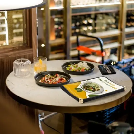 WeChef 20 Pack Restaurant Menu Covers 8.5 x 14" Book Style 7 Pages 14 Views Black image {7}