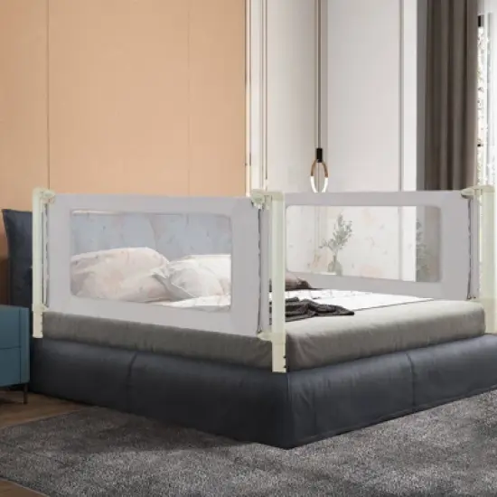 Infans 79" Bed Rail for Toddlers Infants Foldable Safety Bed Guardrail with Double Lock image {3}