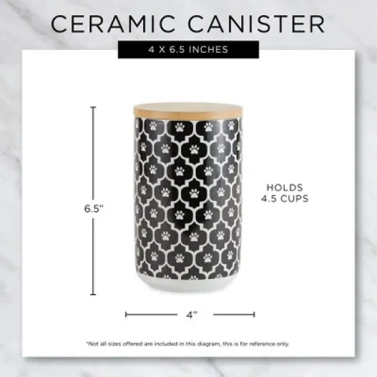 Bone Dry Ceramic Treat Canister - Navy Stripe With Paw Patch image {6}