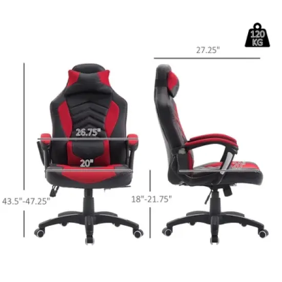 NicBex Adjustable Office Chair Modern PU Leather Ergonomic Massage Chair Gaming Chair with 6 Vibration Points, Heating Function for Office, Study image {4}