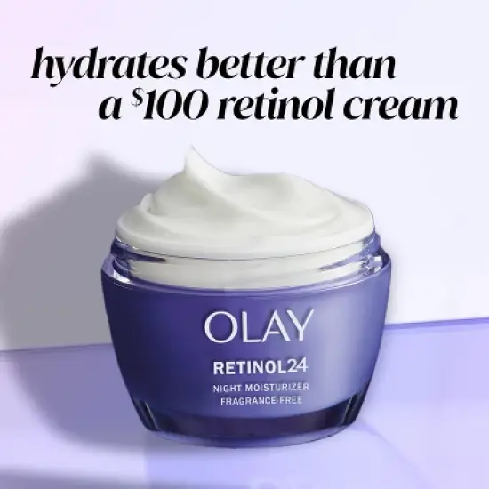 Olay Regenerist Retinol 24 + Peptide Night Face Moisturizer Fragrance-Free - Trial Size - 0.5oz image {8}