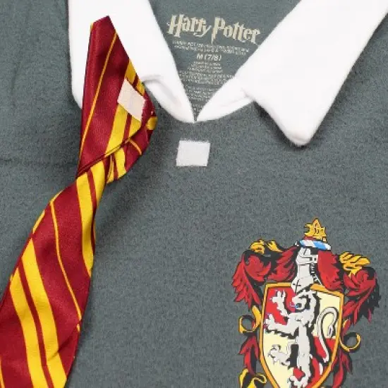 Harry Potter Pajama Girls Hermione Gryffindor Uniform With Tie Fleece Nightgown image {2}