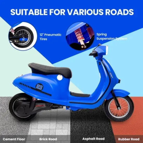 Jojoka Electric Moped Scooter for Kids, 24V 350W Suitable for Big Kids, Powerful Motor, Dual Driving Modes, Rear Brake, Twist Grip Throttle image {5}