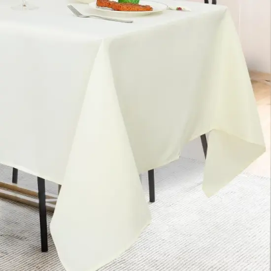 PiccoCasa Square Wedding Picnic Wrinkle Dining Table Cover 1Pc image {2}