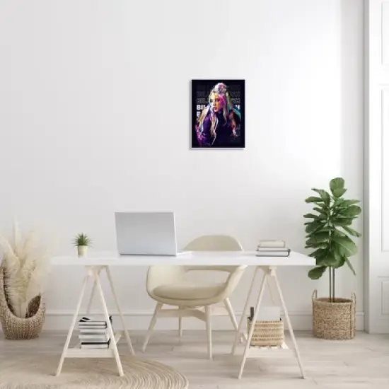 Stupell Industries Billie Eilish Modern Abstract Geometric Portrait Famous Figure Wall Plaque Art image {1}