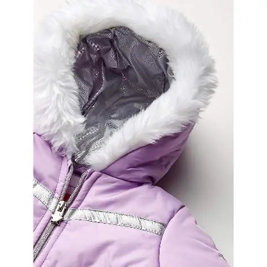 LONDON FOG Girls' Heavyweight 2-Piece Snow bib & Puffer Coat Snowsuit Set image {2}