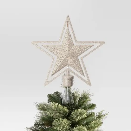 Christmas Lit Auto Rotating Star Tree Topper 5 Point Gold - Wondershop&trade; image {2}