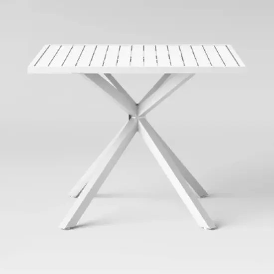 Seabury Steel 4 Person Square Patio Dining Table, Outdoor Furniture - White - Threshold&trade; image {2}