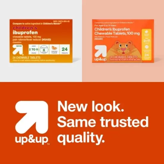 Junior Strength Ibuprofen (NSAID) Pain Reliever & Fever Reducer Chewable Tablets - Orange - 24ct - up&up&trade; image {4}