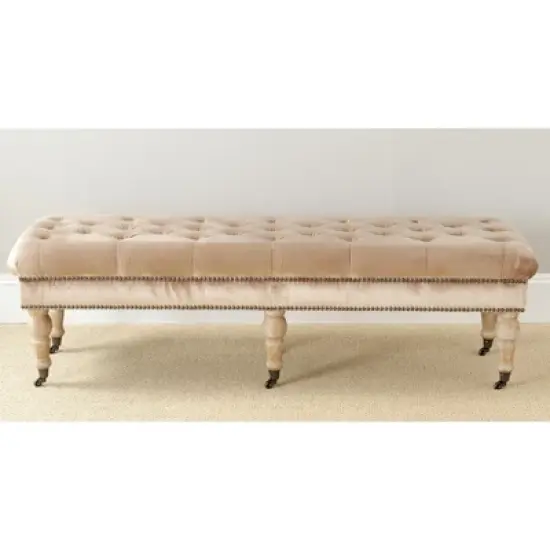 Barney Tufted Bench w/ Brass Nail Heads  - Safavieh image {1}
