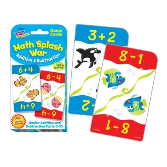 TREND Math Splash War Addition & Subtraction Challenge Cards image {1}