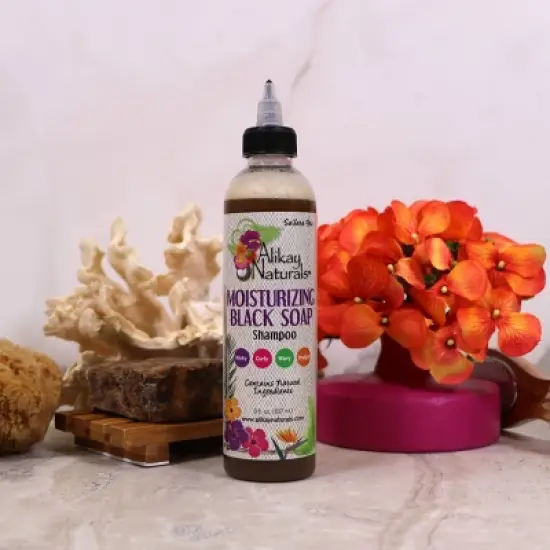 Alikay Naturals Moist Black Soap Shampoo - 8oz image {4}