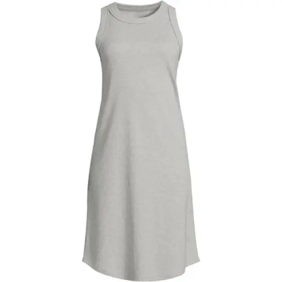 Lands' End Women's Cotton Rib Sleeveless Midi Tank Dress image {4}