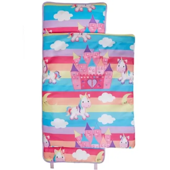 Everyday Kids Unicorn Nap Mat with Removable Pillow &ndash; Soft, Roll-Up Sleeping Bag for Kids Ages 3&ndash;6 &ndash; Great for Preschool, Daycare & Travel image {2}