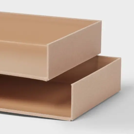 Canvas Paper Tray Little Brown - Brightroom&trade;: Desk & Office Organization Set, Letter Tray, Polyester Canvas, image {2}