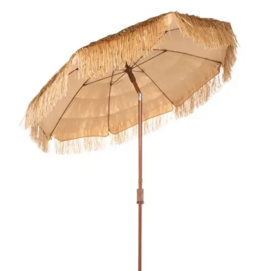 Hilo 6.5 Ft Tiki Beach Umbrella - PAT8512 - Brown - Safavieh image {2}