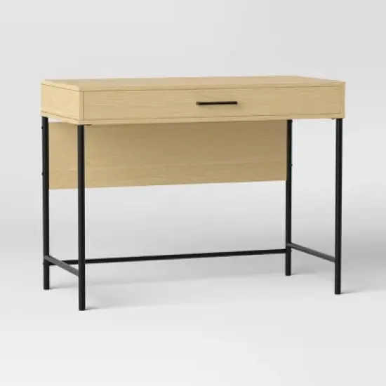 Wood and Metal Dorm Writing Desk with Storage Drawer - Room Essentials&trade; image {6}