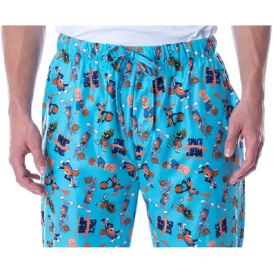 Space Jam A New Legacy Adult Men's Allover Character Loungewear Pajama Pants Blue image {2}