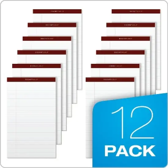 TOPS Docket Ruled Perforated Pads 8 1/2 x 14 White 50 Sheets Dozen 63990 image {6}