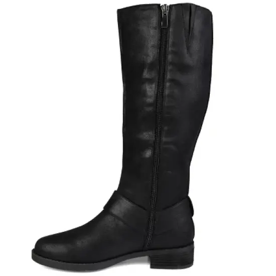 Journee Collection Womens Meg Wide Calf Stacked Heel Riding Boots image {1}