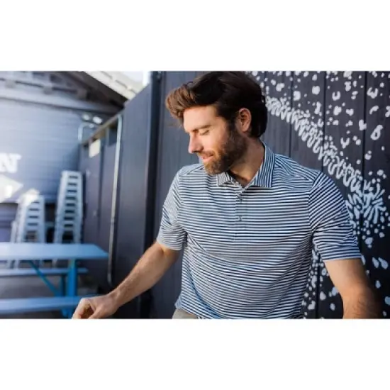 Cutter & Buck Virtue Eco Pique Stripe Recycled Mens Polo Shirt image {1}