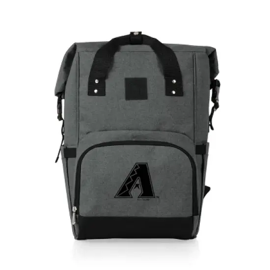 MLB Arizona Diamondbacks On The Go Roll-Top Cooler Backpack - Heathered Gray image {8}